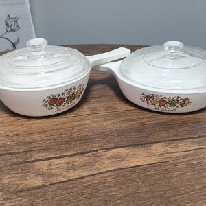 Set 2 Vintage Corning Ware Spice of Life Pan w/lids P-81-B & P-83-B Made in USA